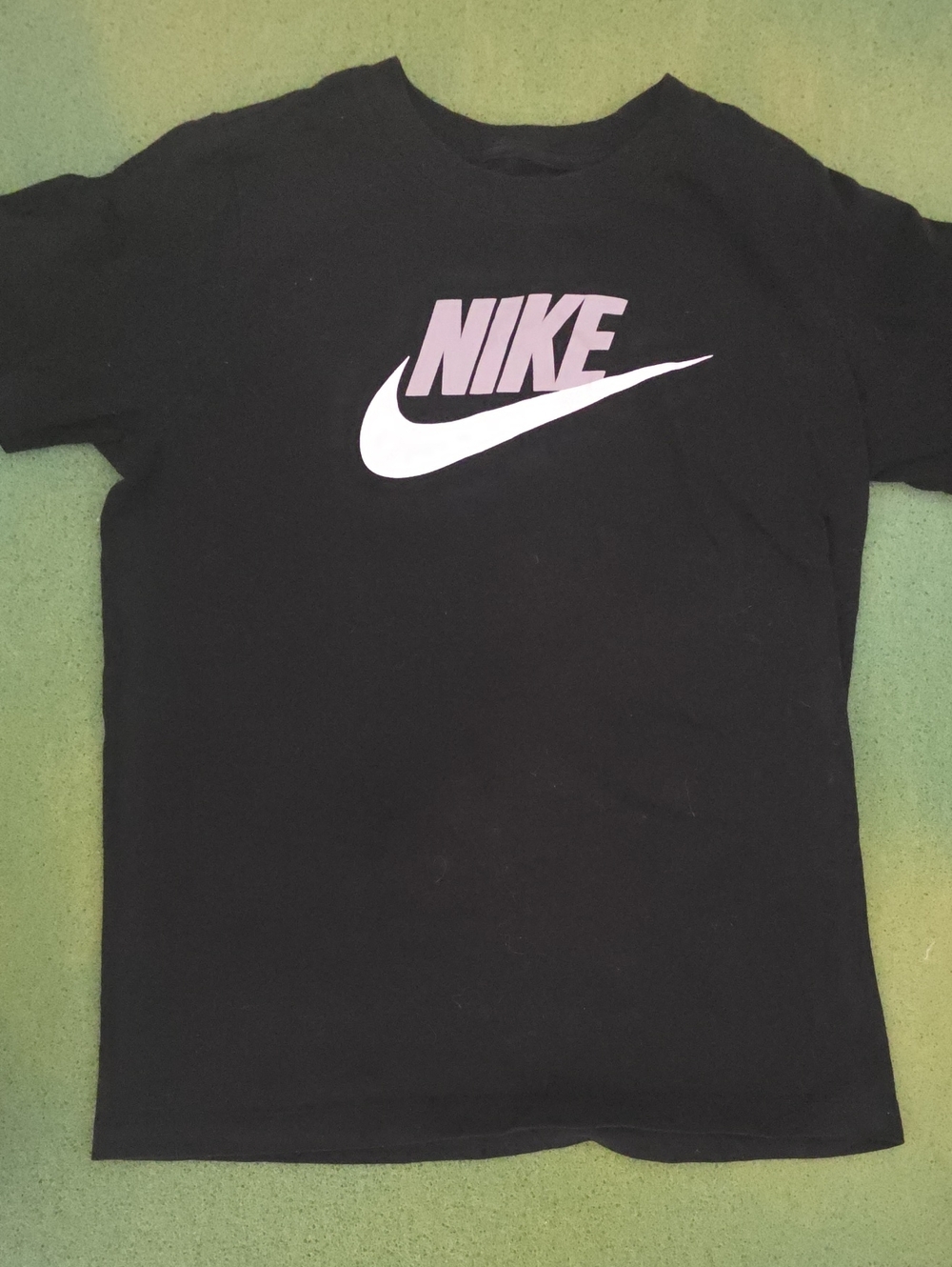 (L) Nike Black Tee with Grey NIKE Wordmark and White Swoosh